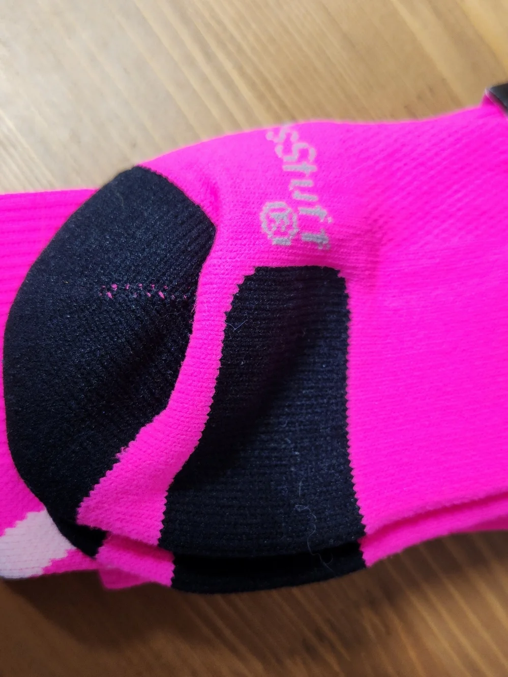NWT Neon Pink Ribbon Breast Cancer Awareness Sports Socks Stripes XL